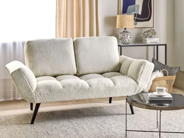Sofa, BREKKE, white boucle DEF