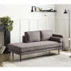 Chaise-longue em tecido castanho à direita MIRAMAS