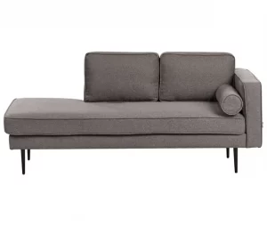 Chaise-longue em tecido castanho à direita MIRAMAS