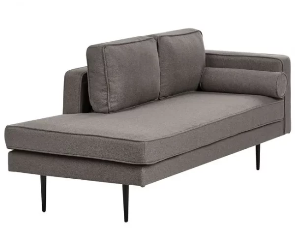 Chaise-longue em tecido castanho à direita MIRAMAS
