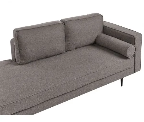 Chaise-longue em tecido castanho à direita MIRAMAS