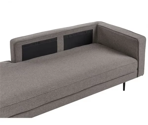 Chaise-longue em tecido castanho à direita MIRAMAS