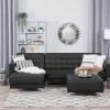 Sofa ABERDEEN links/rechts, Schwarz, Kunstleder CH.