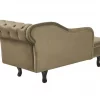 Chaise-longue à direita em veludo verde-oliva NIMES