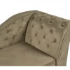 Chaise-longue à direita em veludo verde-oliva NIMES