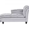 Chaise-longue à direita em veludo cinzento claro LORMONT