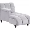 Chaise-longue à direita em veludo cinzento claro LORMONT