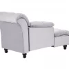Chaise-longue à direita em veludo cinzento claro LORMONT