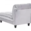 Chaise-longue à direita em veludo cinzento claro LORMONT
