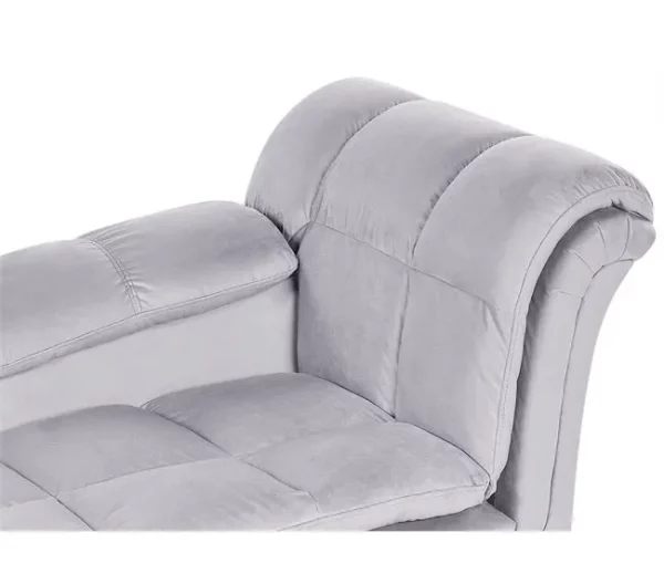 Chaise-longue à direita em veludo cinzento claro LORMONT