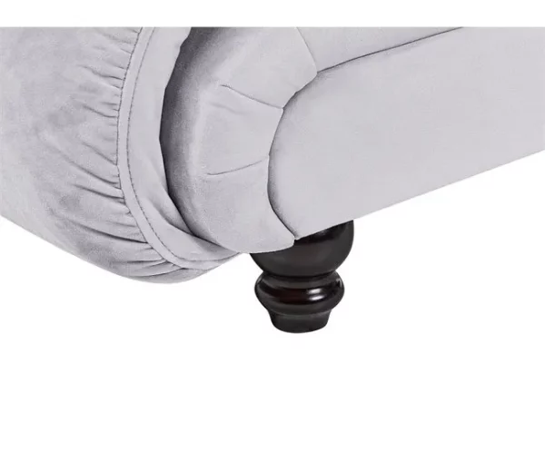 Chaise-longue à direita em veludo cinzento claro LORMONT