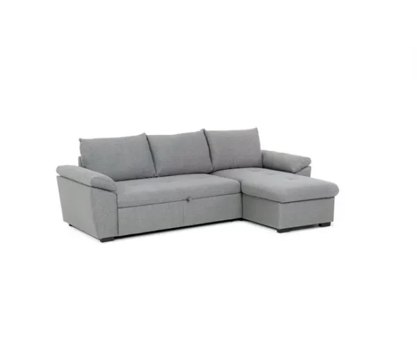 Chaise longue com cama ANTON reversível 3 lugares cinza