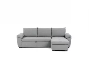 Chaise longue com cama ANTON reversível 3 lugares cinza