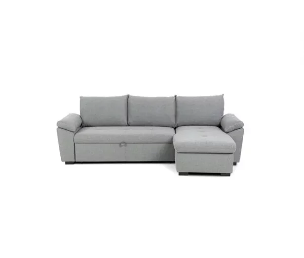 Chaise longue com cama ANTON reversível 3 lugares cinza