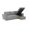Chaise longue com cama ANTON reversível 3 lugares cinza