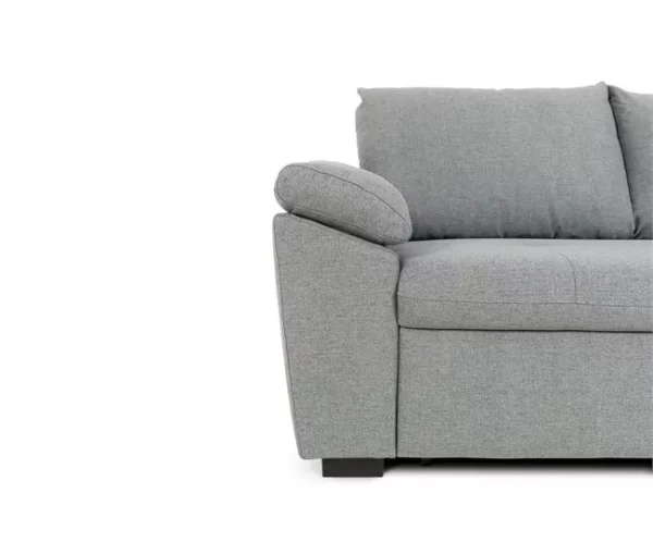 Chaise longue com cama ANTON reversível 3 lugares cinza