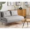 Sofá-cama de 2 lugares em tecido cinzento claro VESTFOLD