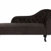 Chaiselongue NIMES Samt, dunkelbraun, rechtsseitig CH