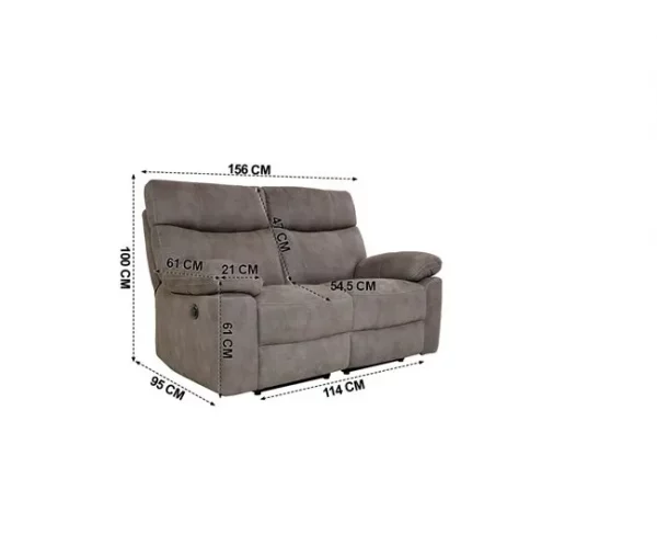 Sofá relax elétrico 2 lugares microfibra SHARONA
