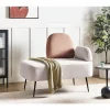 Chaise-longue com encosto em tecido castanho à direita ARCEY