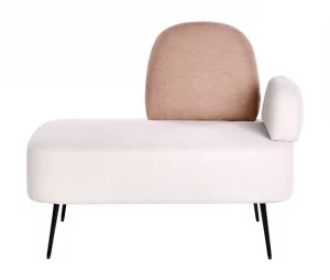 Chaise-longue com encosto em tecido castanho à direita ARCEY
