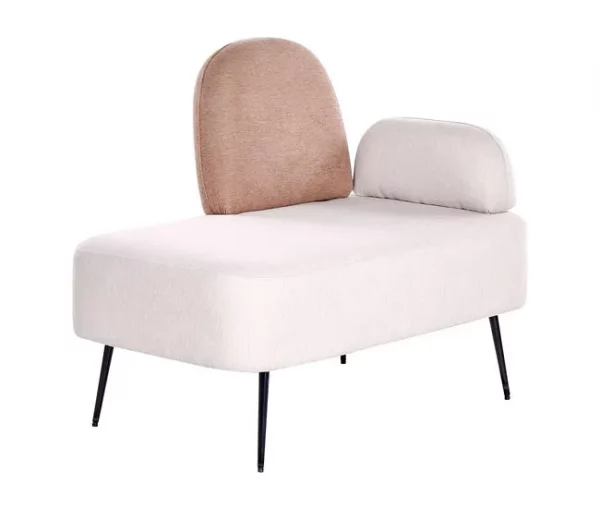 Chaise-longue com encosto em tecido castanho à direita ARCEY