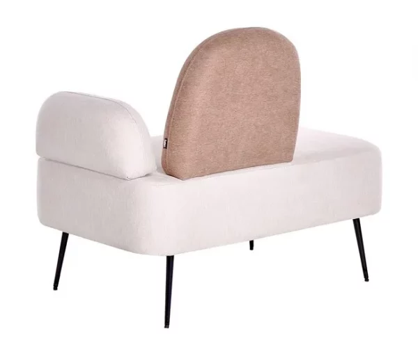 Chaise-longue com encosto em tecido castanho à direita ARCEY