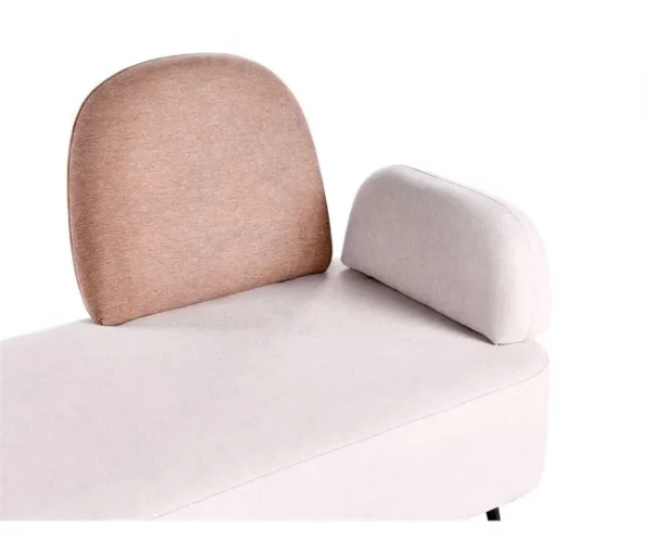 Chaise-longue com encosto em tecido castanho à direita ARCEY