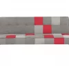 Sofá-cama de 3 lugares em veludo patchwork cinzento e vermelho OLSKER