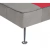 Sofá-cama de 3 lugares em veludo patchwork cinzento e vermelho OLSKER