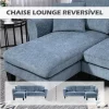 HOMCOM Sofá Chaise Longue Sofá de Canto Sofa Sala de Estar Reversível em Forma de L com 2 Almofadas Carga Máxima 200 kg 230x138x87 cm Cinza Azulado