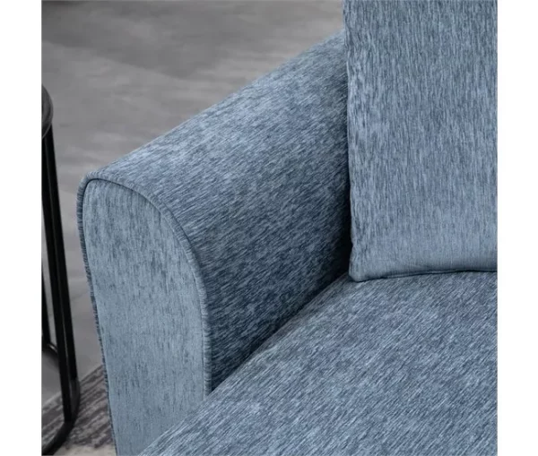 HOMCOM Sofá Chaise Longue Sofá de Canto Sofa Sala de Estar Reversível em Forma de L com 2 Almofadas Carga Máxima 200 kg 230x138x87 cm Cinza Azulado