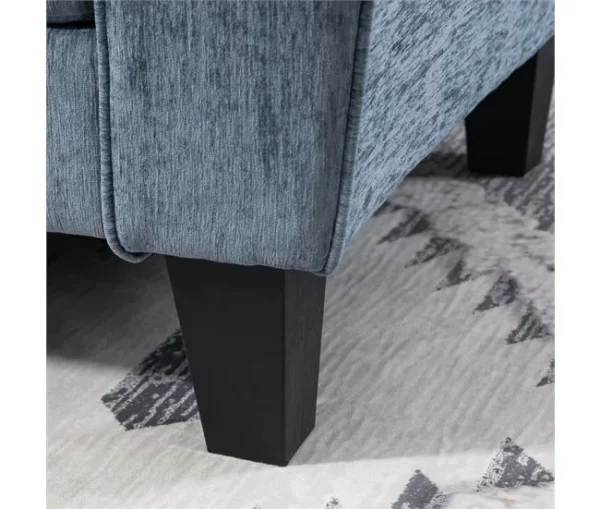 HOMCOM Sofá Chaise Longue Sofá de Canto Sofa Sala de Estar Reversível em Forma de L com 2 Almofadas Carga Máxima 200 kg 230x138x87 cm Cinza Azulado