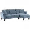 HOMCOM Sofá Chaise Longue Sofá de Canto Sofa Sala de Estar Reversível em Forma de L com 2 Almofadas Carga Máxima 200 kg 230x138x87 cm Cinza Azulado