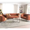 Sofá de 3 lugares em veludo laranja LOEN