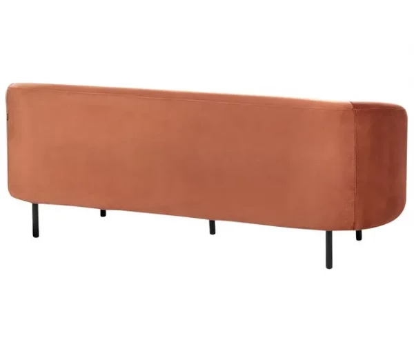 Sofá de 3 lugares em veludo laranja LOEN