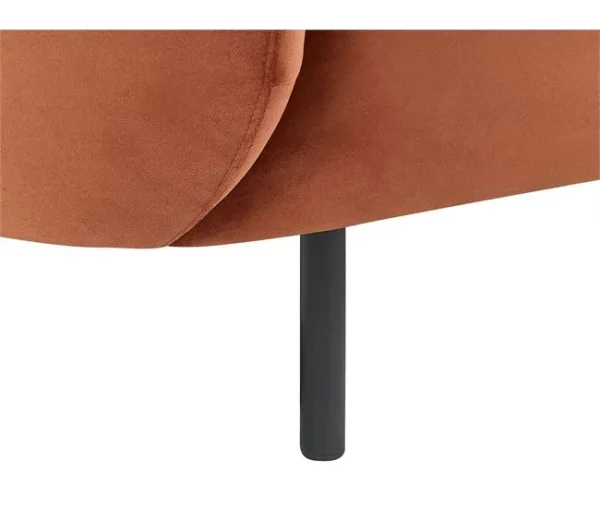 Sofá de 3 lugares em veludo laranja LOEN