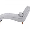 Chaise-longue em tecido cinzento MURET