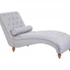 Chaise-longue em tecido cinzento MURET