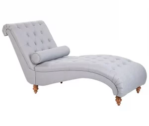 Chaise-longue em tecido cinzento MURET