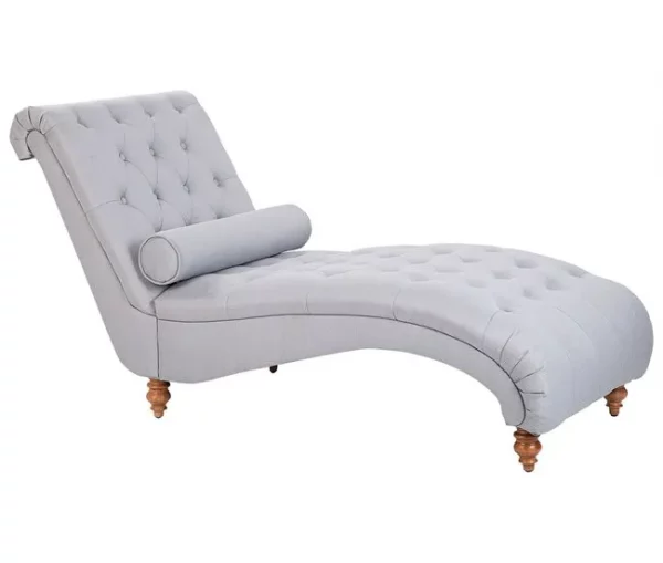 Chaise-longue em tecido cinzento MURET