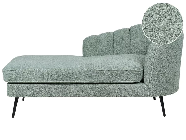 Right Hand Boucle Chaise Lounge ALLIER Green DEF