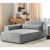 Chaise-longue em tecido cinzento à direita HELLNAR