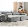 Chaise-longue em tecido cinzento à direita HELLNAR
