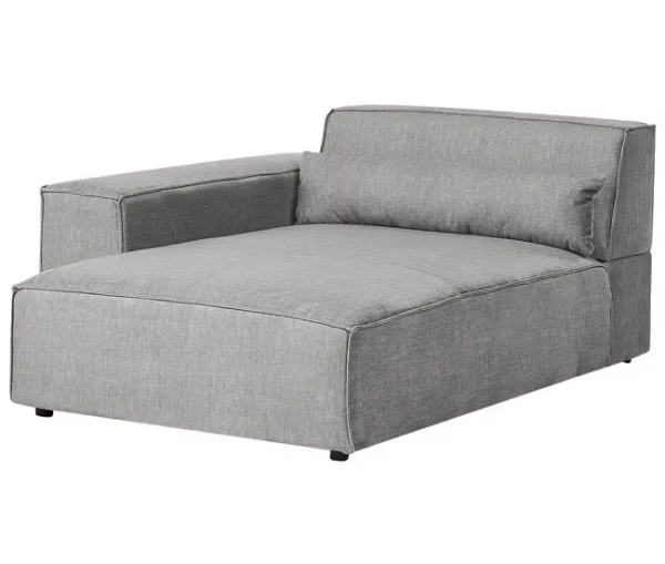 Chaise-longue em tecido cinzento à direita HELLNAR
