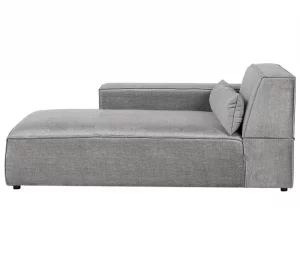 Chaise-longue em tecido cinzento à direita HELLNAR