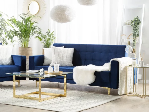 Dreisitzer ABERDEEN Samt Marineblau CH