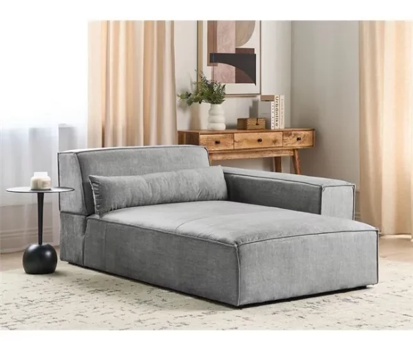 Chaise-longue em tecido cinzento à esquerda HELLNAR