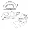 Sofa ROTUNDE aus Stoff, beige CH