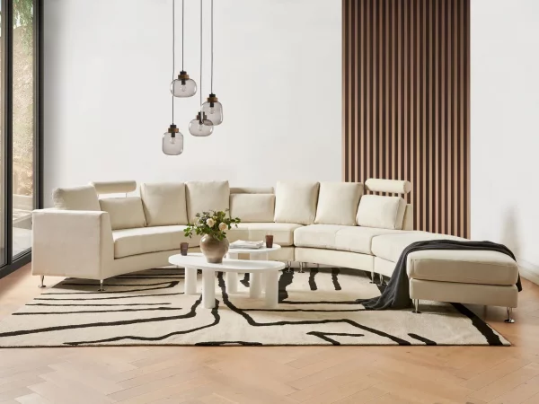 Sofa ROTUNDE aus Stoff, beige CH